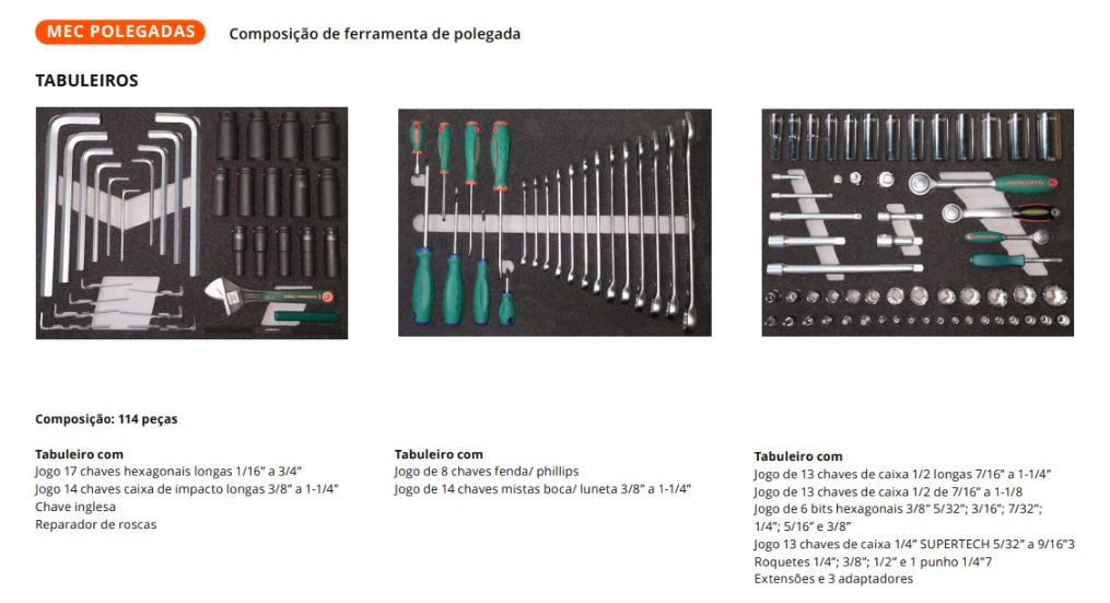 JONNESWAY CARRO FERRAMENTA DE POLEGADA - PRETO a1